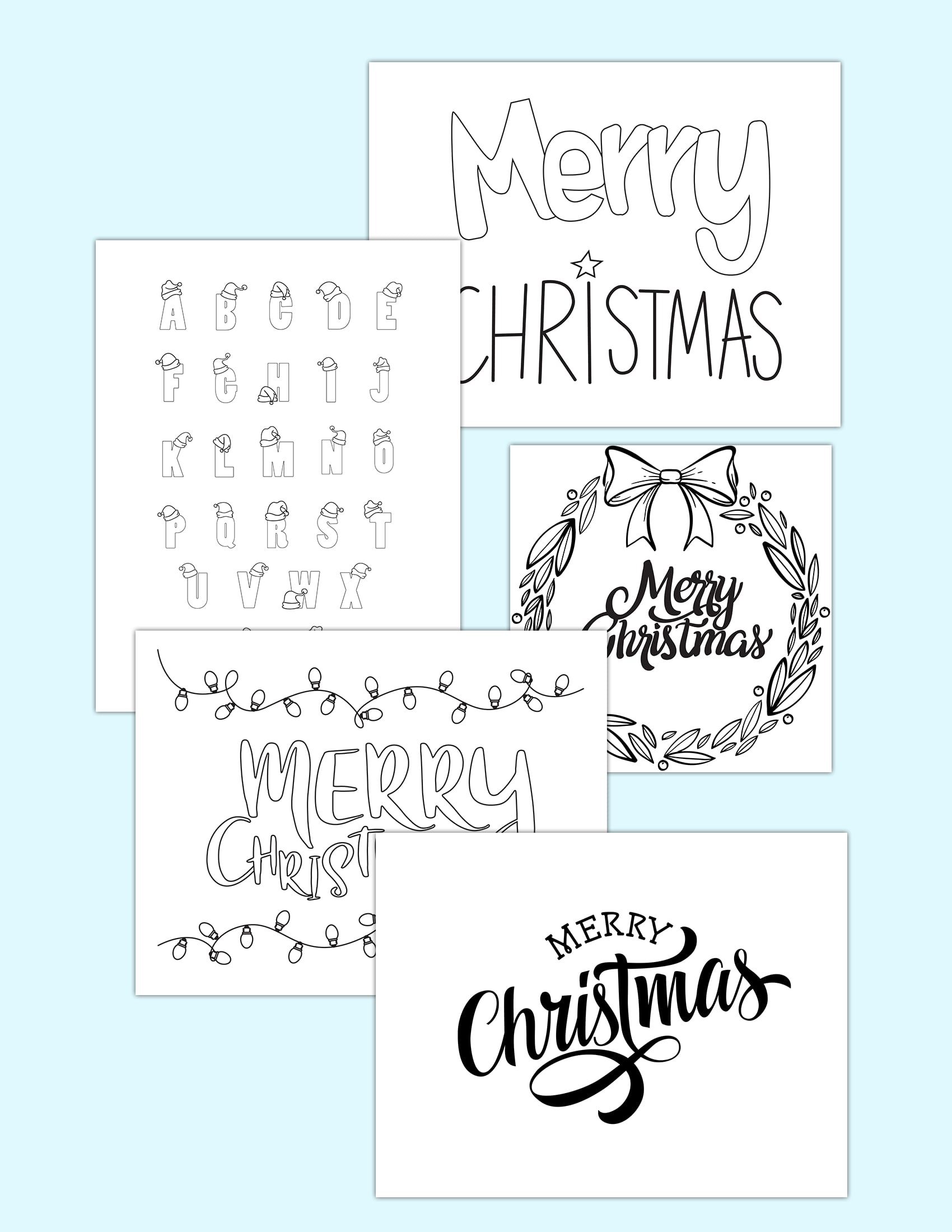 free merry christmas lettering designs and printable letters